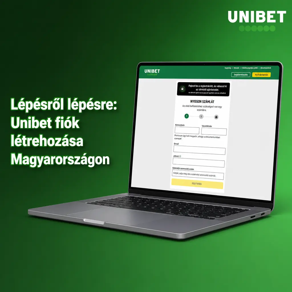 Unibet fiók létrehozása Magyarországon lépésről lépésre, regisztrációs adatok és KYC ellenőrzés
