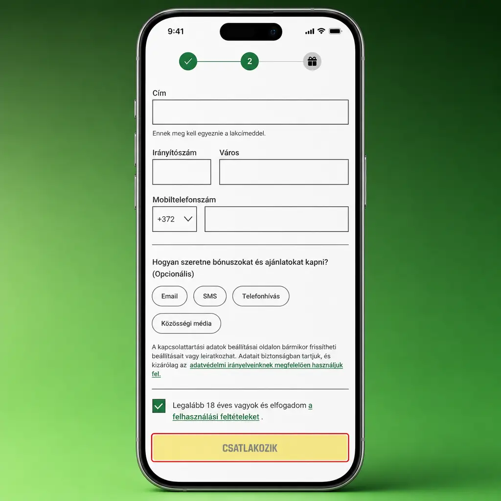Fióknyitás 5 lépésben: regisztráció, e-mail, telefon, lakcím, jelszó és feltételek elfogadása