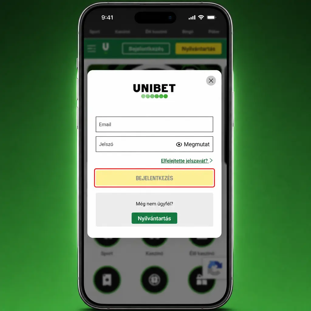 Unibet fiók belépési útmutató négy lépésben, e-mail cím vagy felhasználónév megadásával