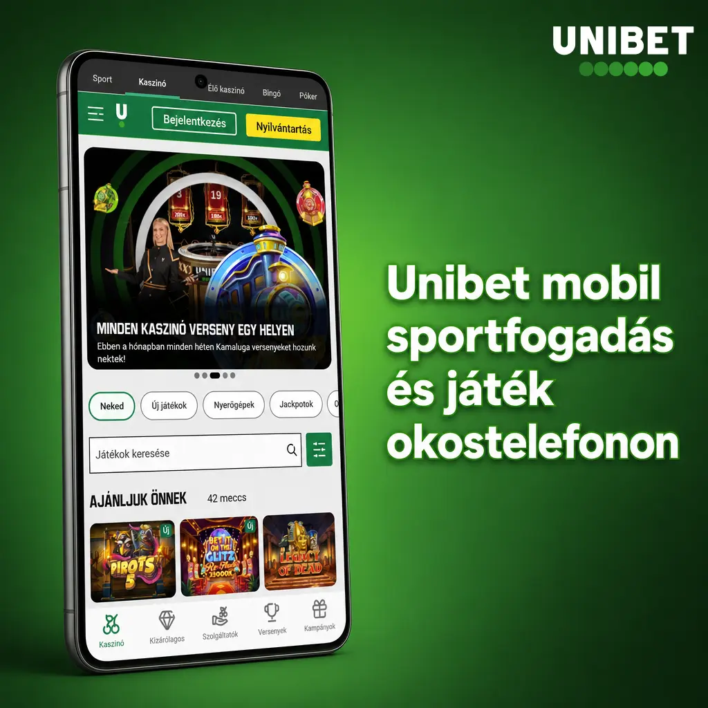 Unibet mobilapp sportfogadáshoz és kaszinóhoz Android és iOS okostelefonon