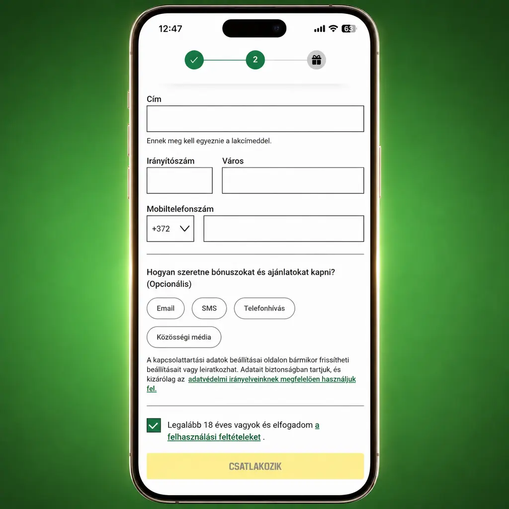 Regisztráció lépésről lépésre: fiók létrehozása e-mail, telefonszám és személyes adatok megadásával