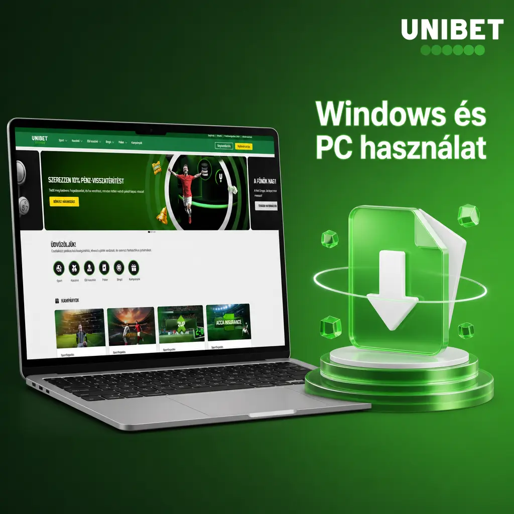 Windows PC-n böngészős Unibet hozzáférés sportfogadáshoz, kaszinóhoz, fiókhoz és pénztárhoz